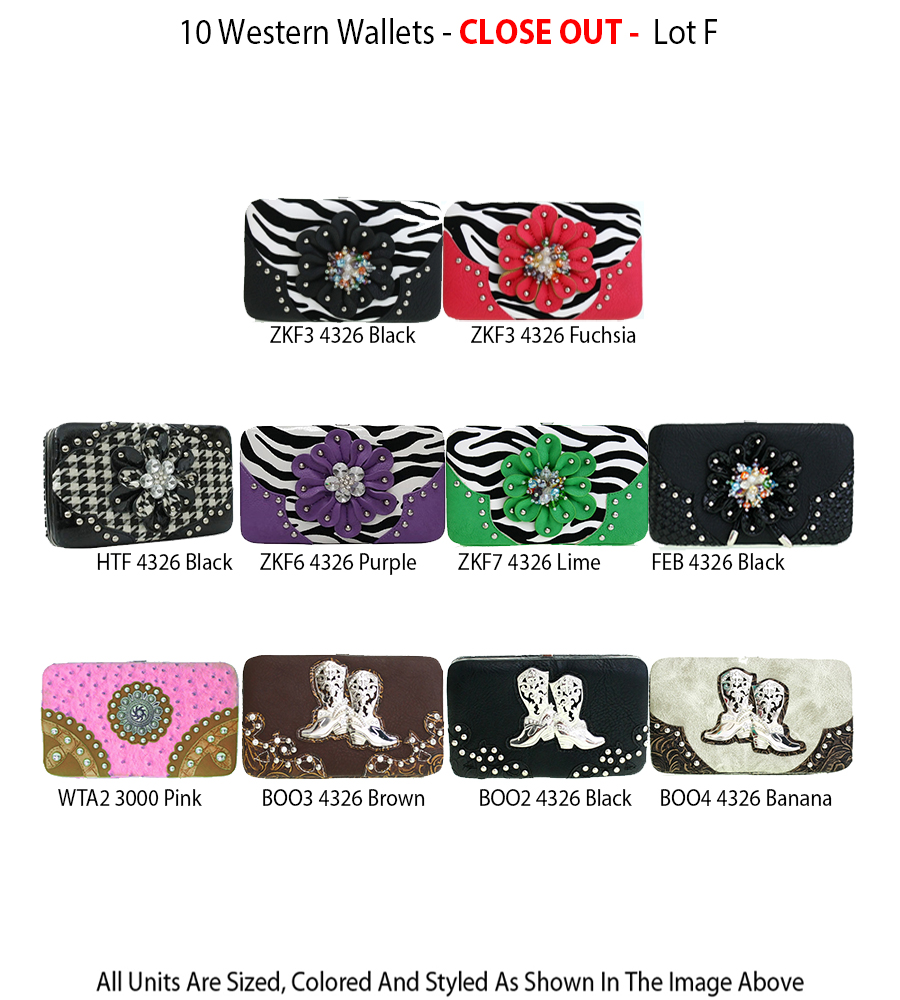 10 Wallets Western Collection Close Out - Lot F - Click Image to Close